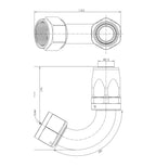 Extremo de manguera PTFE AN16 120°