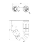 Extremo de manguera PTFE AN4 150°