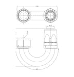 Extremo de manguera PTFE AN16 180°