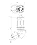 Extremo de manguera PTFE AN8 60°