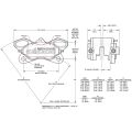 Pinza de freno universal Wilwood 120-15753 GP320 con montaje en orejetas, 4 pistones