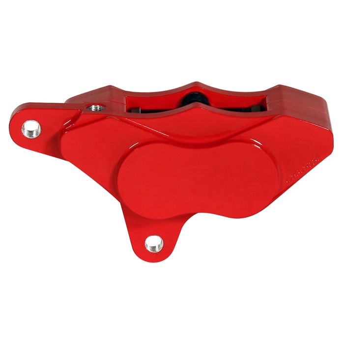 Pinza de freno delantera izquierda Wilwood 120-7737 GP310 para motocicleta, modelos 84-99, con montaje en espárrago, 4 pistones, color rojo.