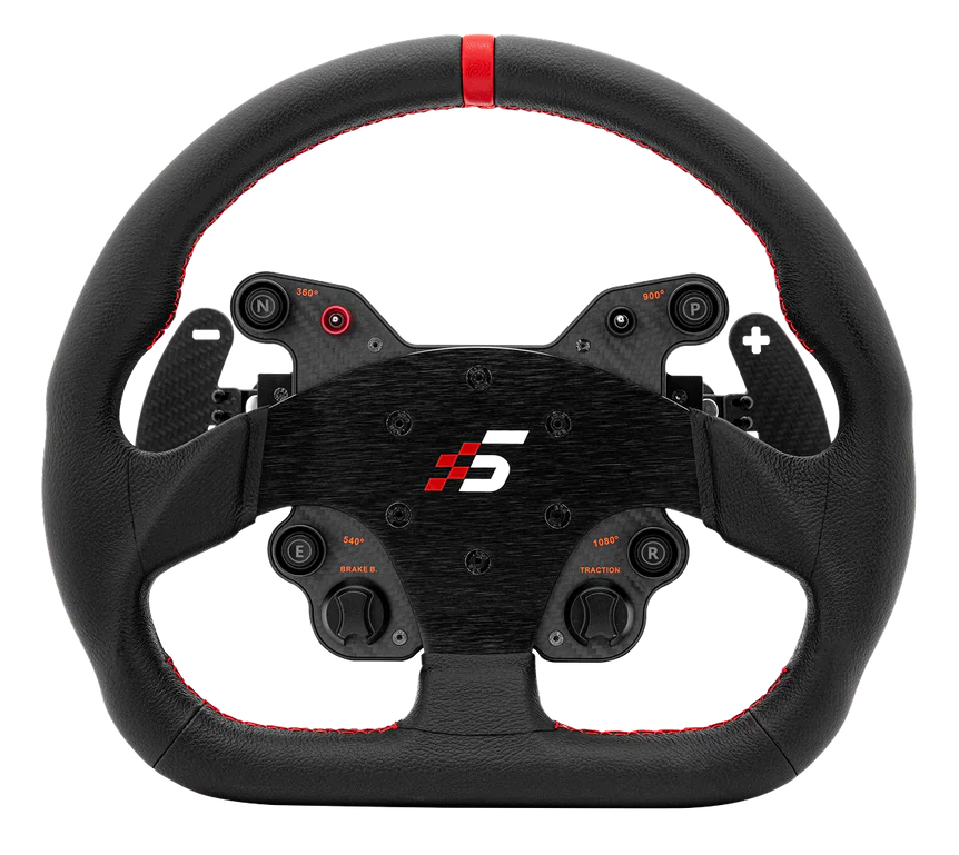 Volante GT1 de cuero 330 mm tipo D SIMAGIC con levas de cambio para simulador Simracing