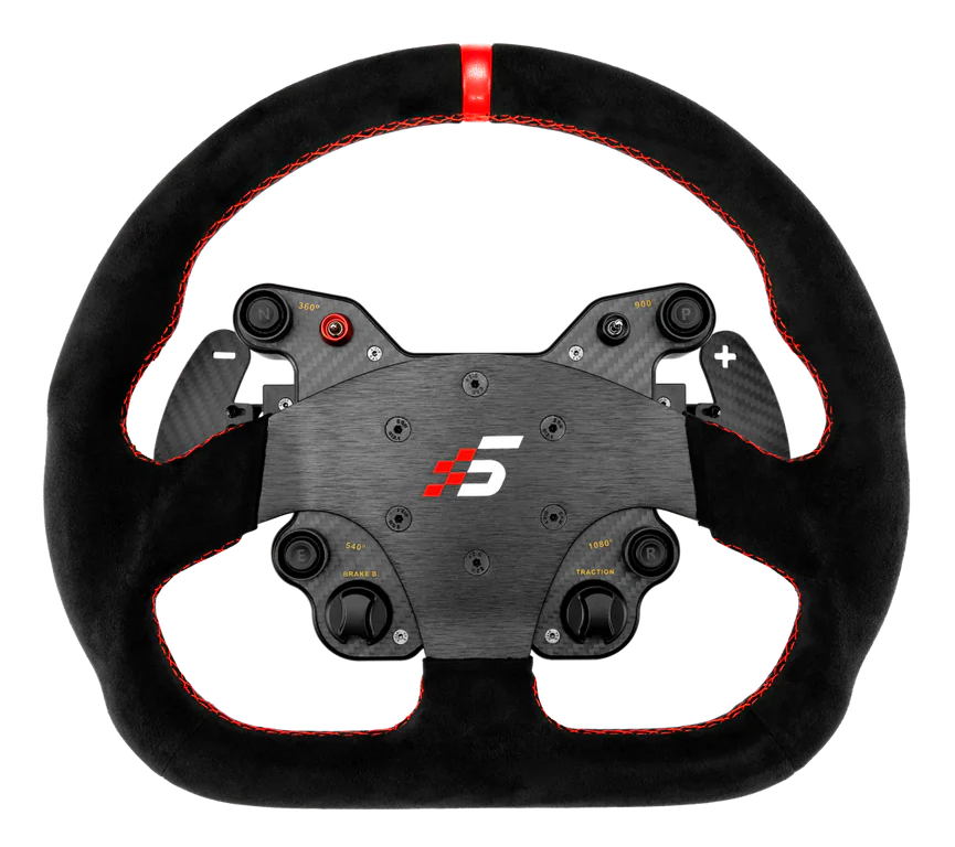 Volante GT1 de 330 mm en ante tipo D con levas de cambio SIMAGIC para simulador y simracing