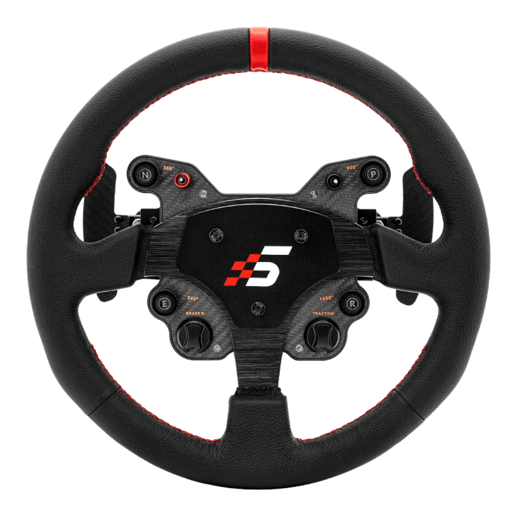 Volante GT1 de cuero tipo R de 330 mm SIMAGIC con levas de cambio para simulador simracing