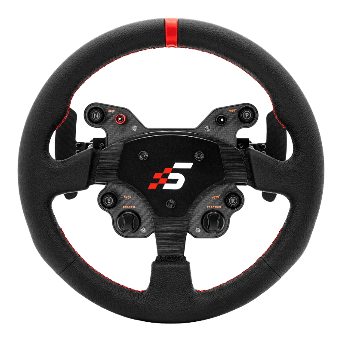 Volante GT1 de cuero tipo R de 330 mm SIMAGIC con levas de cambio para simulador simracing
