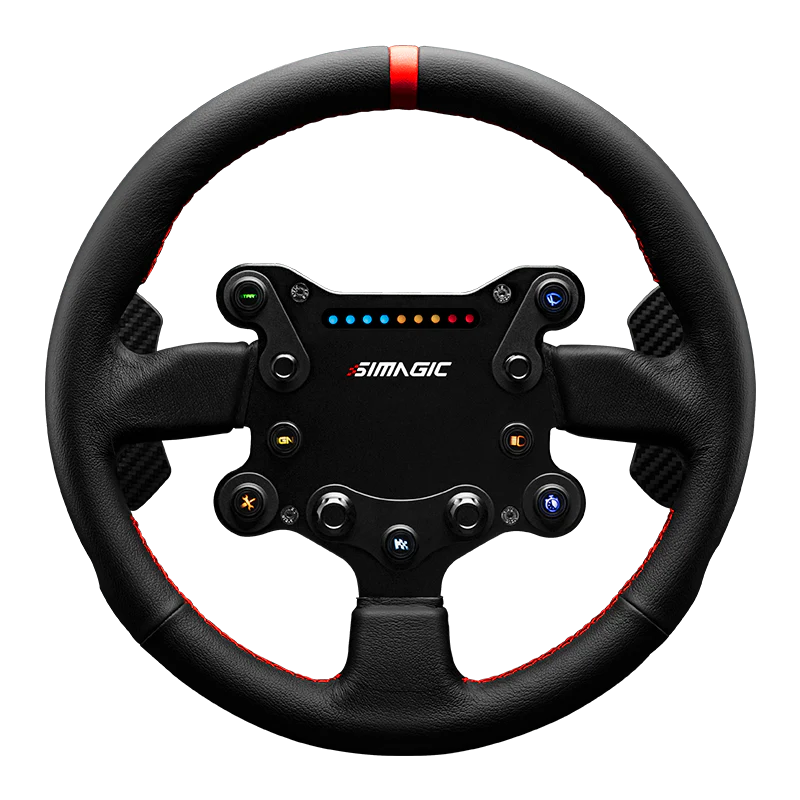 Volante de cuero GT Sport SIMAGIC con levas de cambio para simulador simracing