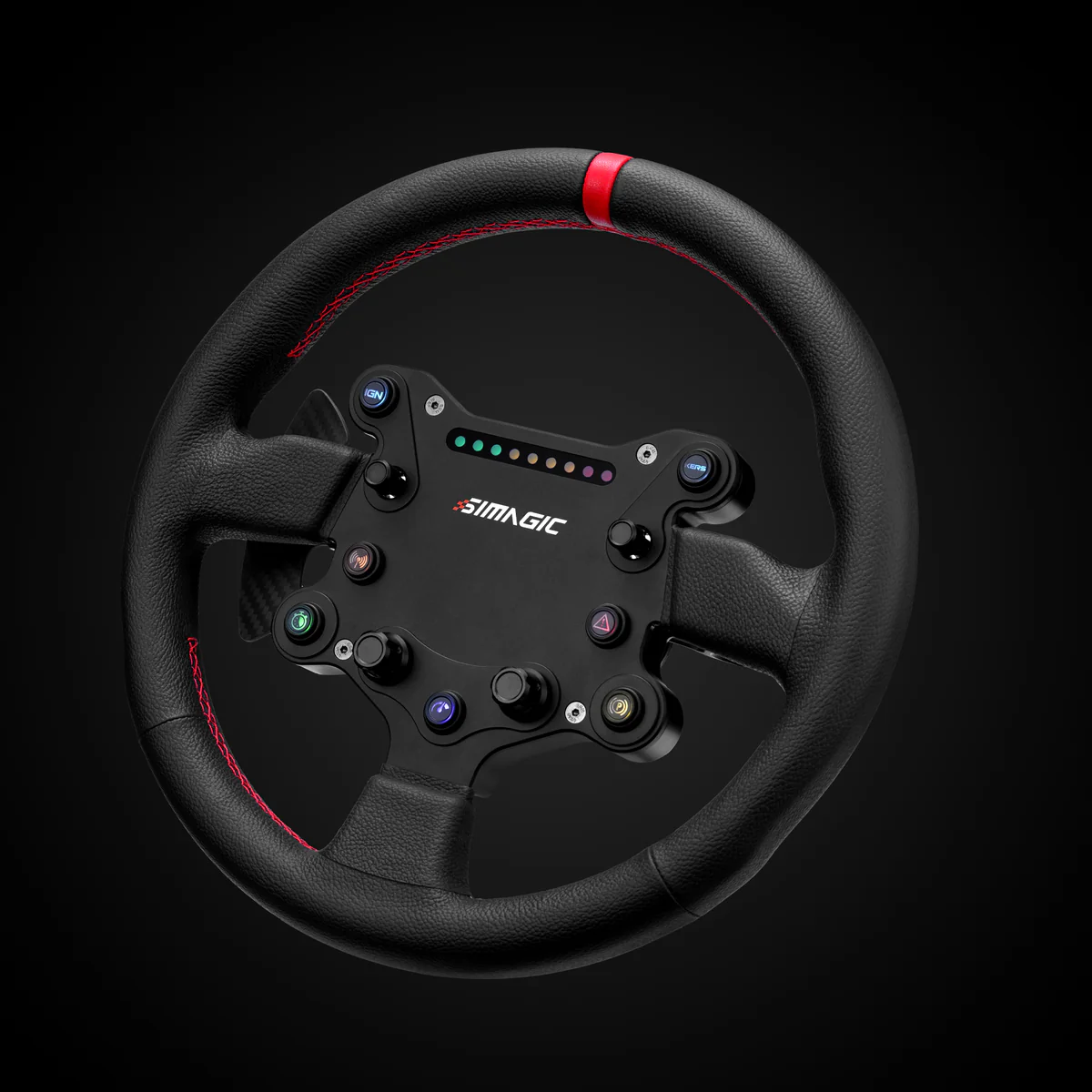 Volante de cuero GT Sport SIMAGIC con levas de cambio para simulador simracing
