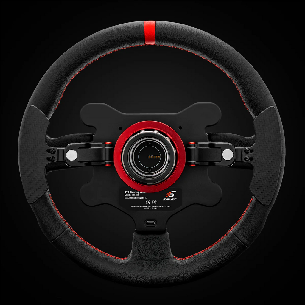 Volante de cuero GT Sport SIMAGIC con levas de cambio para simulador simracing