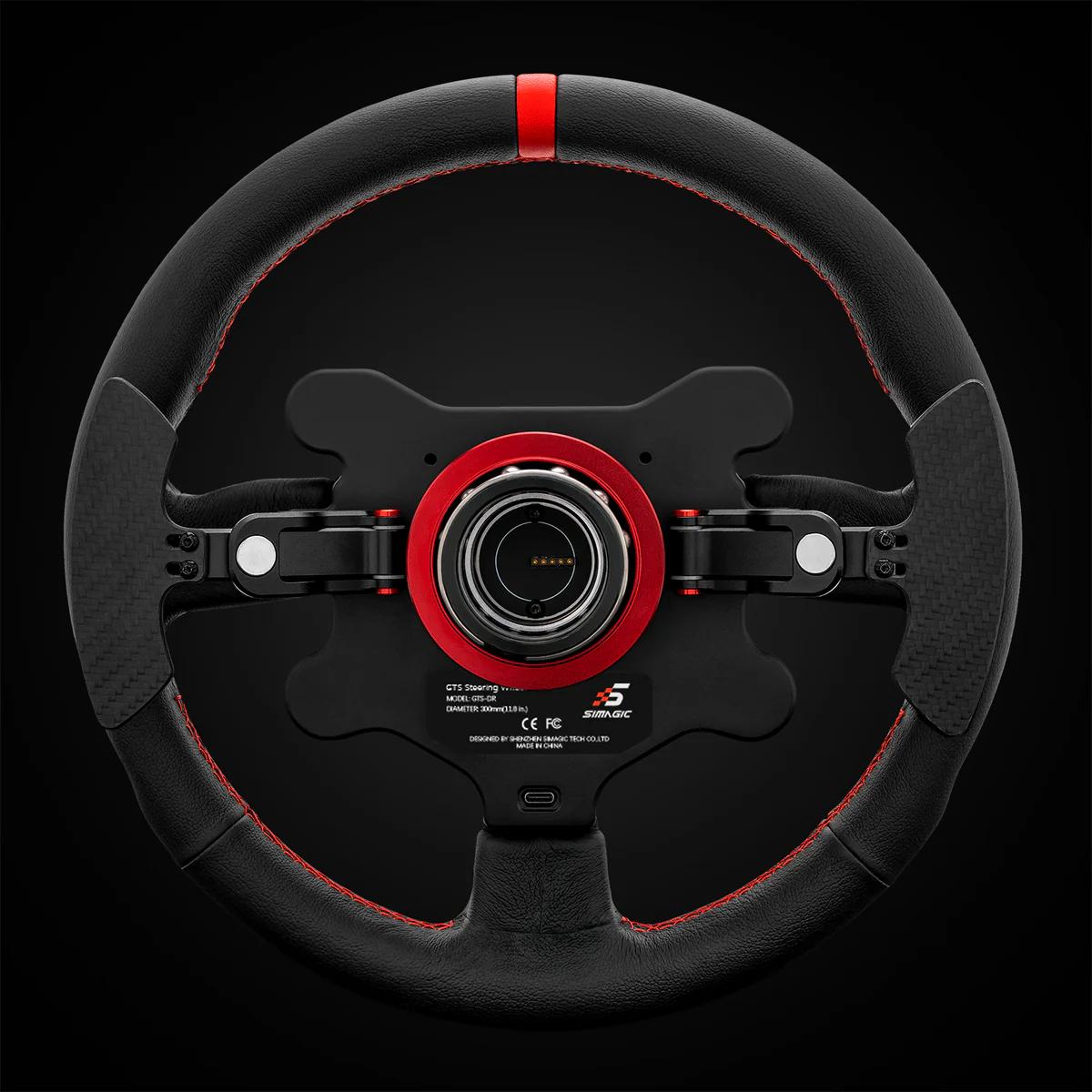 Volante de cuero GT Sport SIMAGIC con levas de cambio para simulador simracing
