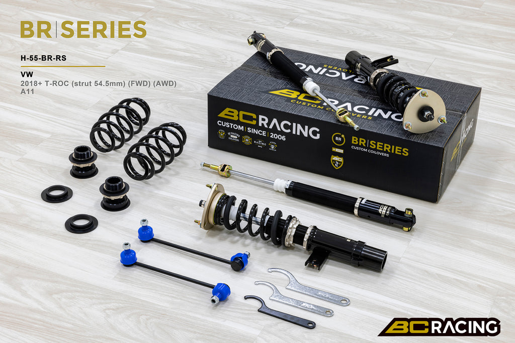 Coilovers BC Racing H-55-BR-RA para VW T-Roc A11 FWD/AWD 2018+ (54,5 mm)