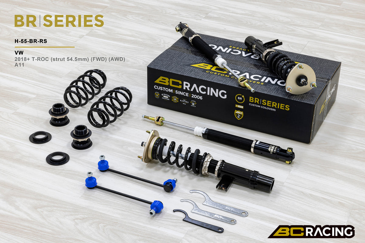 Coilovers BC Racing H-55-BR-RA para VW T-Roc A11 FWD/AWD 2018+ (54,5 mm)
