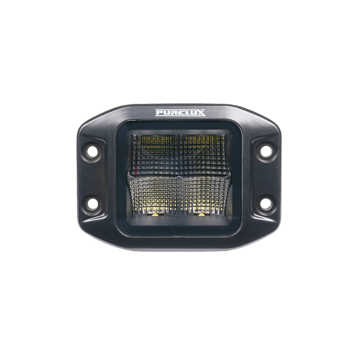Faro de trabajo LED Purelux negro empotrable cuadrado 12 cm 40W haz ancho