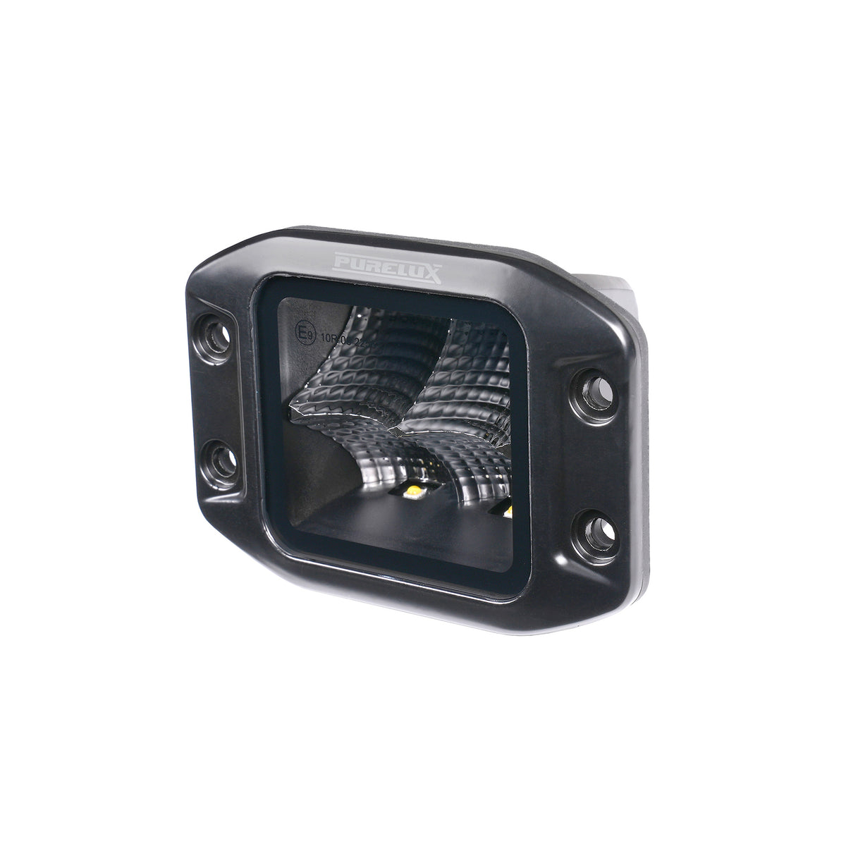 Faro de trabajo LED Purelux negro empotrable cuadrado 12 cm 40W haz ancho