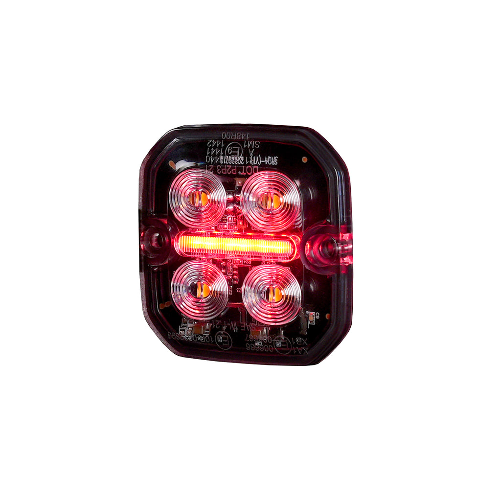 Luz de advertencia y posición LED Purelux Ultra Slim Square ámbar / rojo 60 mm 12V 24V 8W