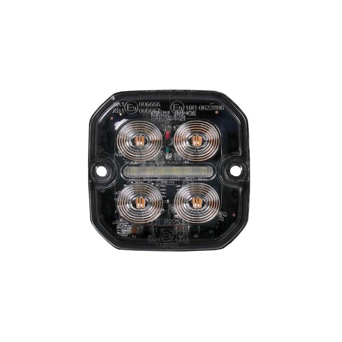 Purelux Ultra Slim Square amber/red 60 mm 12V 24V 8W LED position warning light