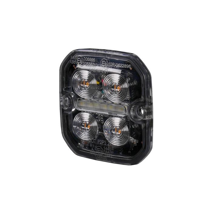 Purelux Ultra Slim Square White/Red Position Warning LED Beacon 12V 24V 60mm 8W