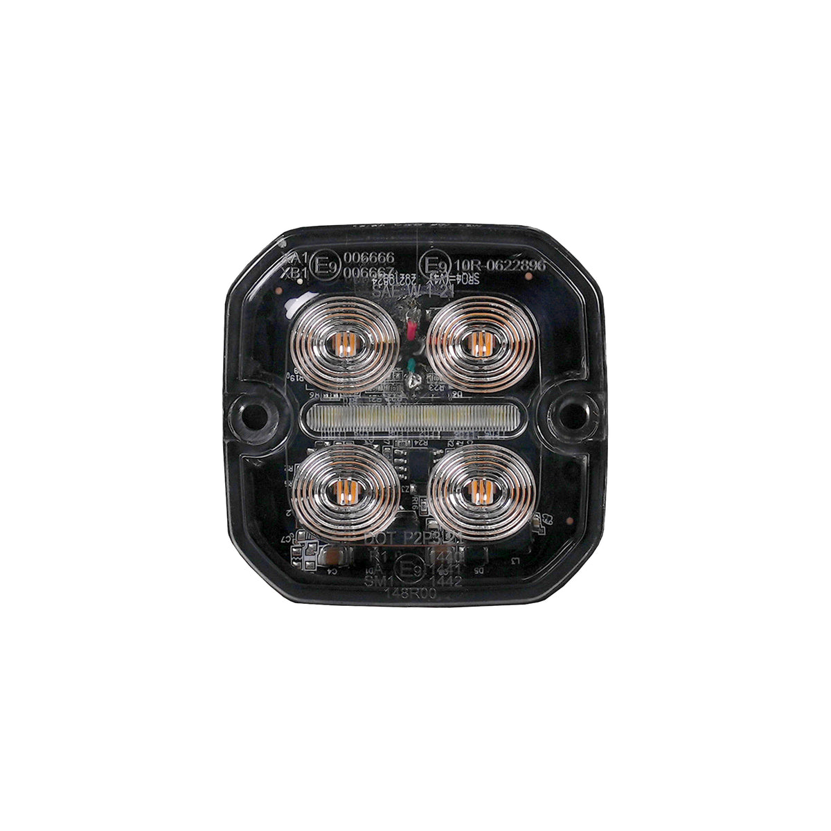 Luz de posición y advertencia LED Purelux Ultra Slim Square blanco / rojo 12V 24V 60 mm 8W