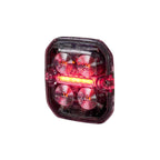 Purelux Ultra Slim Square White/Red Position Warning LED Beacon 12V 24V 60mm 8W