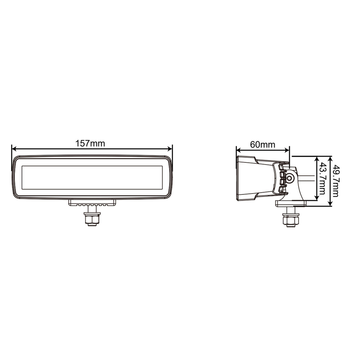 Luz de trabajo LED Purelux Road Black MF160 16 cm 12W haz ancho