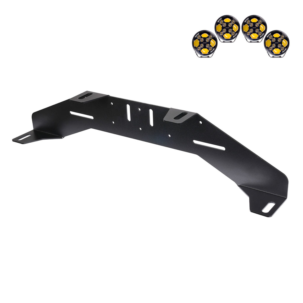 Soporte de montaje para 4 faros auxiliares Purelux WRC negro
