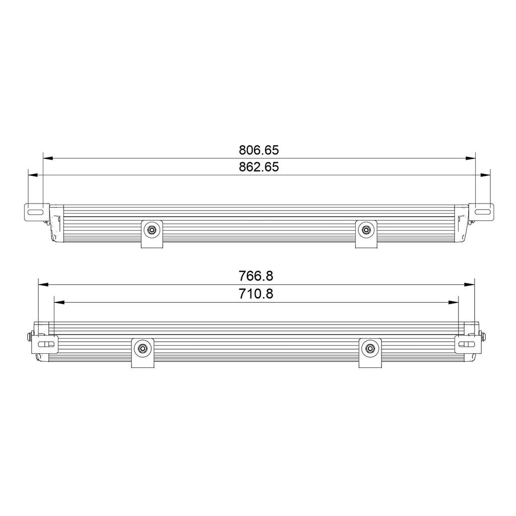 Barra LED Purelux Panther S800 Gen3 recta 78 cm 324W