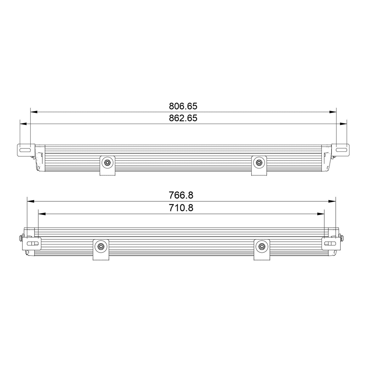 Barra LED Purelux Panther S800 Gen3 recta 78 cm 324W