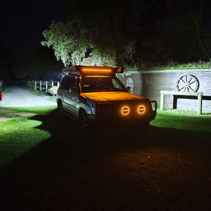 Purelux Terrain LED work light, black, square, 7 cm wide beam, 20 W.
