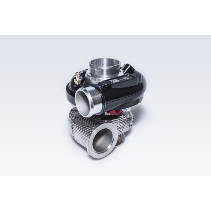 TurboSystems HTX3057B2V turbocharger, 90-degree air outlet.