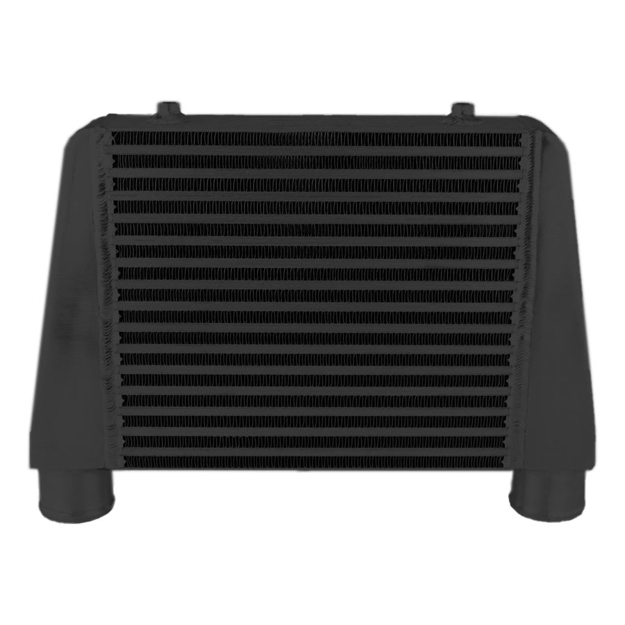 Intercooler 330x280x76mm FMIC.EU Inlet/Outlet pointing upwards, black.
