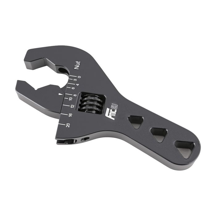 Adjustable wrench for AN3-AN20 fittings, black.