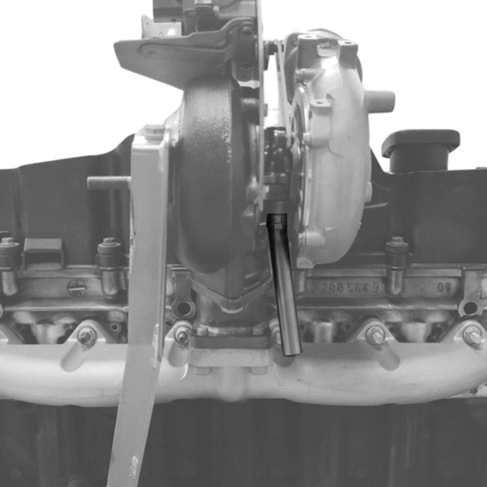 Turbo oil return line, top mount, IOD Performance for M57