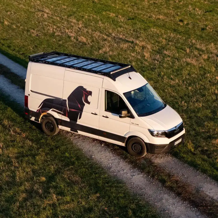 Portaequipajes de techo de aluminio IOD Performance para MAN TGE L4H3 y VW Crafter L4H3