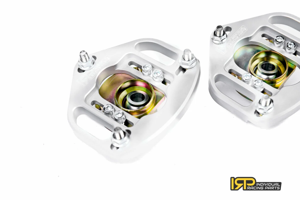 Placas superiores de caída y avance regulables IRP para muelles originales M14x1,25 para BMW E46 no M