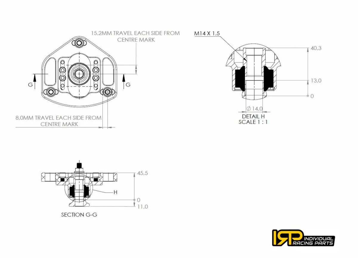 Placas de camber y caster regulables IRP para muelles originales M12x1,25 para BMW E46 no M