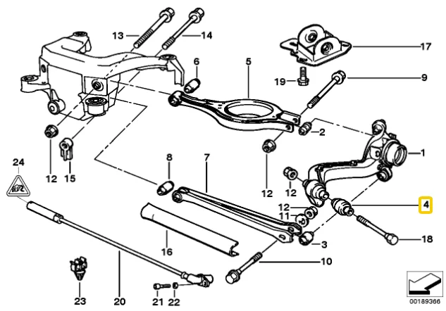 Silentblocks de brazo trasero IRP con carcasa de aluminio y rodamiento para BMW E36 E46