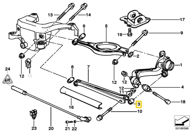 Silentblocks de brazo trasero IRP con carcasa de aluminio y rodamiento para BMW E36 E46 E85 E86 E89, 4 uds