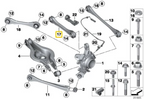 Brazos de camber traseros regulables IRP de aluminio con rodamientos Fluro Motorsport para BMW F2x F3x gris