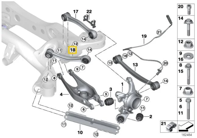 Bieletas guía traseras regulables IRP de aluminio con rodamientos Fluro Motorsport para BMW E8x E9x F2x F3x
