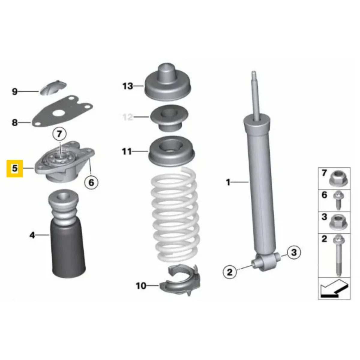 Soportes de amortiguador traseros IRP con rodamientos MS para amortiguador original de BMW Fx Gx