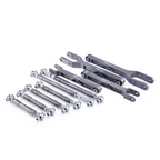 Brazos de convergencia traseros regulables de aluminio IRP con rodamientos Motorsport para BMW E8x E9x no M gris