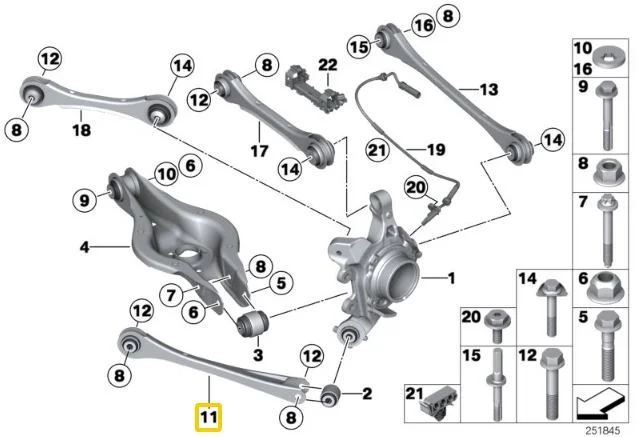 IRP Brazos traseros de aluminio para BMW F2x F3x no modelos M