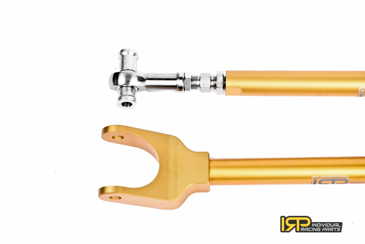 Brazos de caída superiores traseros IRP de aluminio con rodamientos Motorsport para BMW E46