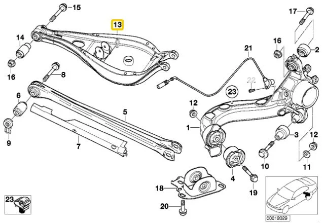 Brazos de caída superiores traseros IRP de aluminio con rodamientos Motorsport para BMW E46
