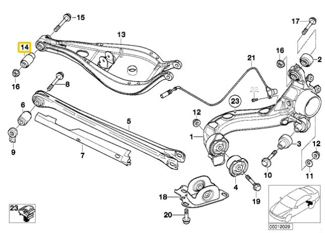 Silentblocks IRP de brazo longitudinal trasero superior con carcasa de aluminio y rodamiento para BMW E36 E46 E85 E86 E89