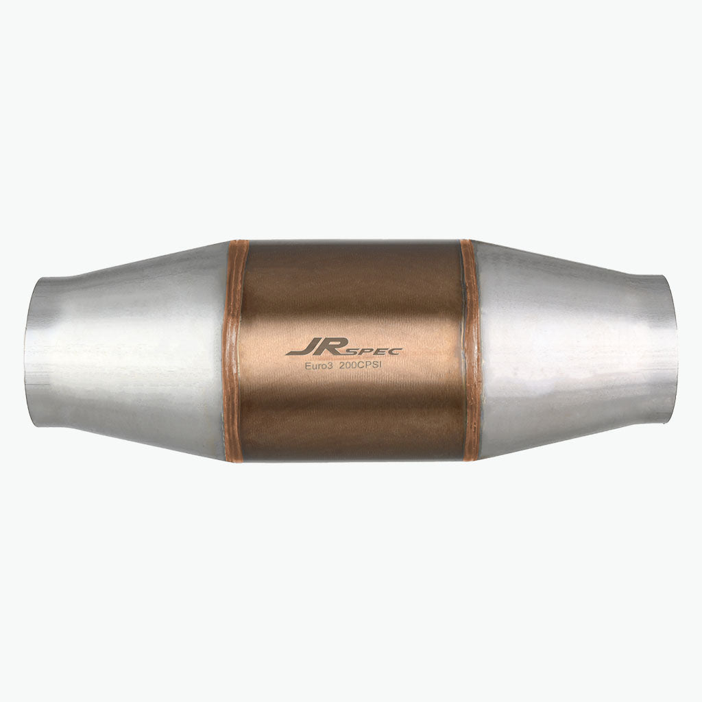 Catalizador deportivo universal JRspec Euro 3 para motores de 1,2 - 3,2 L entrada/salida 63 mm (100 mm)