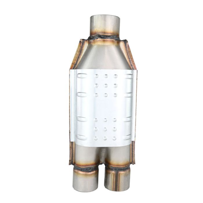 JRSpec Euro 4 Universal Catalytic Converter for 1.6 to 4.0 L Engines, 63 mm/51 mm Inlet/Outlet.