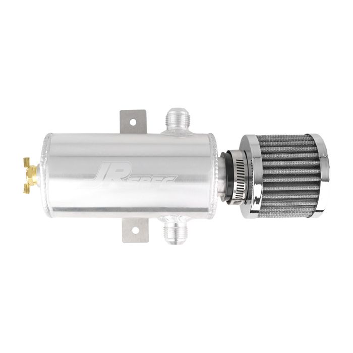 JRSPEC 0.75L OIL CATCH CAN WITH 2 AN10 SIDE FITTINGS AND FILTER