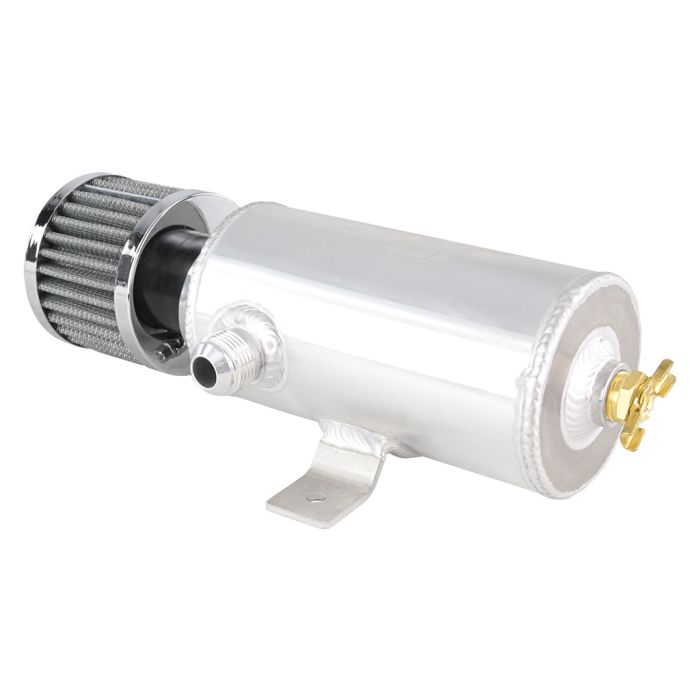 JRSPEC 0.75L OIL CATCH CAN WITH 2 AN10 SIDE FITTINGS AND FILTER