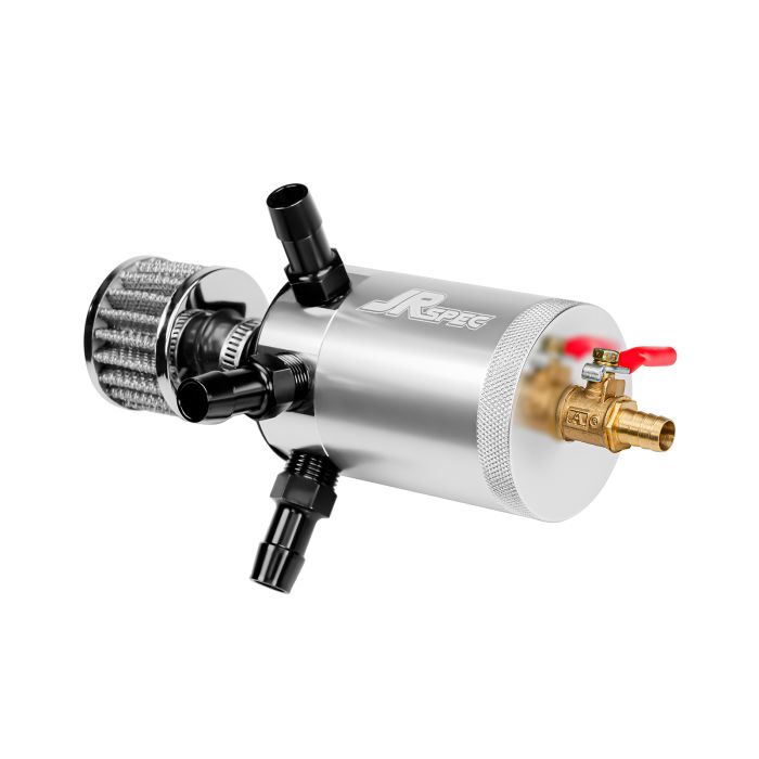 3-Port Baffled Aluminum Oil Catch Can/Tank/Air-Oil Separator with Filter.